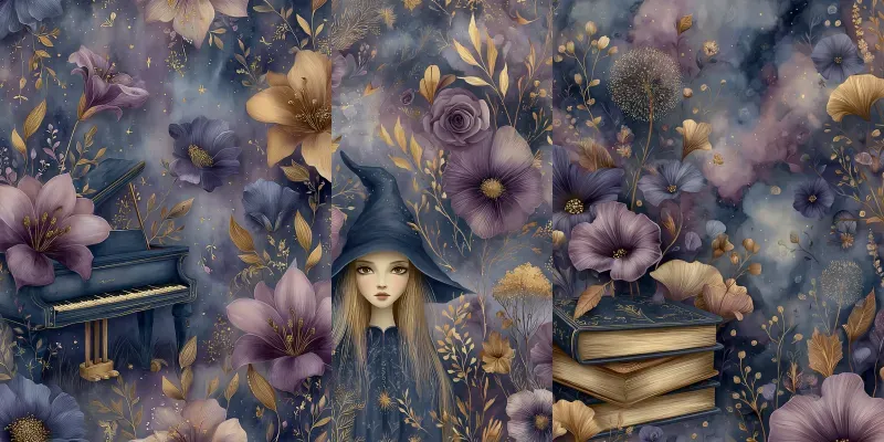 Evening Blooming Stories Junk Journals generated by undefined