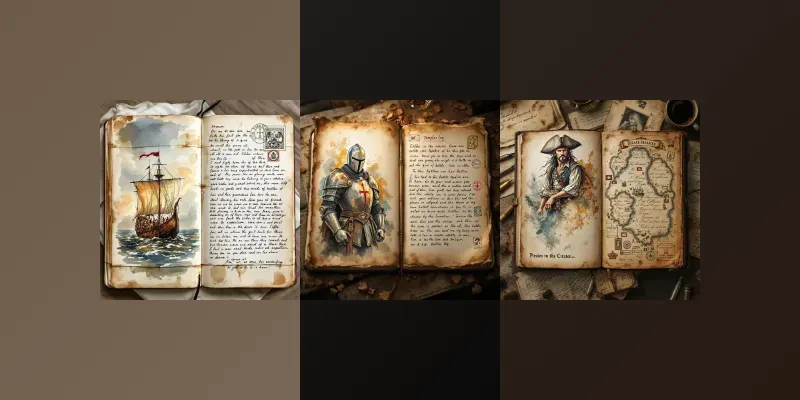 Watercolor Paintings Old Journals