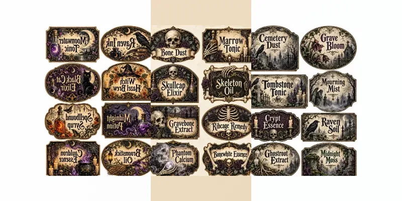Halloween Apothecary Label Sheets
