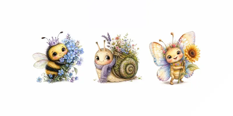 Whimsical Garden Bug Friends generated by undefined