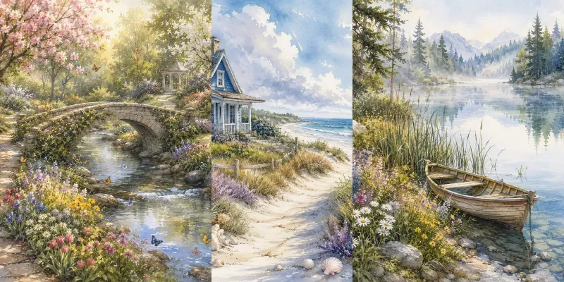 Whimsical Watercolor Worlds generated by undefined