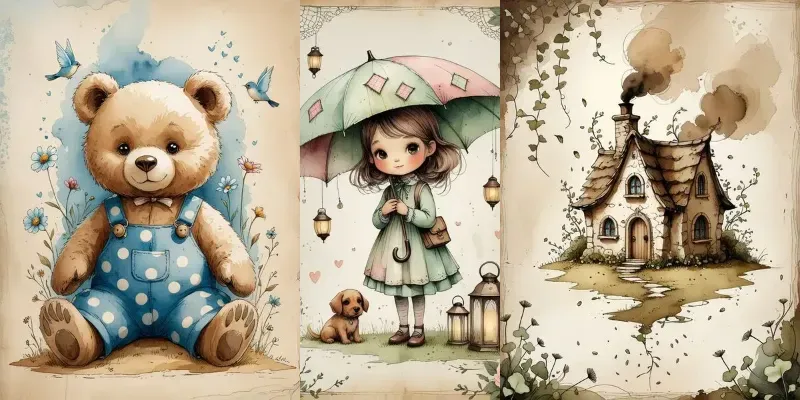 Cozy Whimsical Kids Journal Art generated by undefined