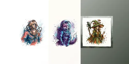 Custom Ink Watercolor Art generated by gemini-image