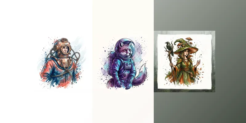 Custom Ink Watercolor Art generated by undefined