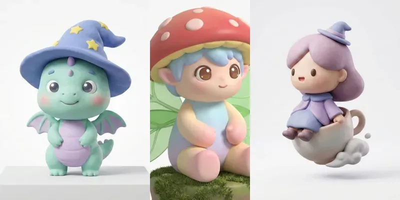 Whimsical Miniature Fantasy Characters generated by undefined