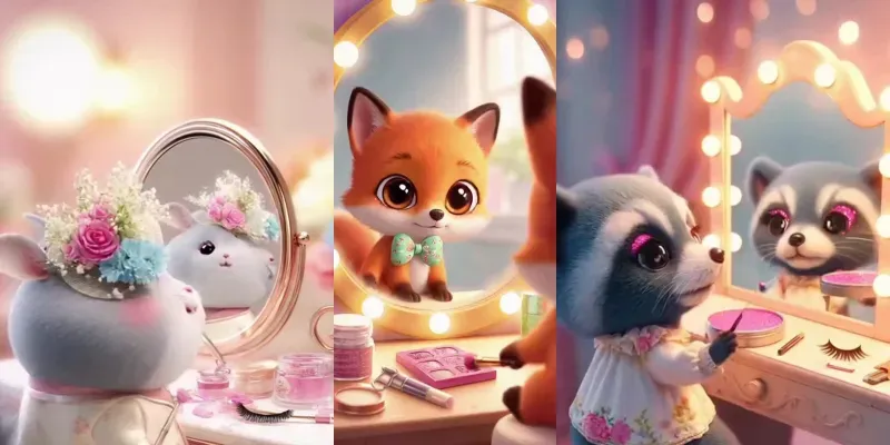 Cute Animal Makeup Videos generated by undefined