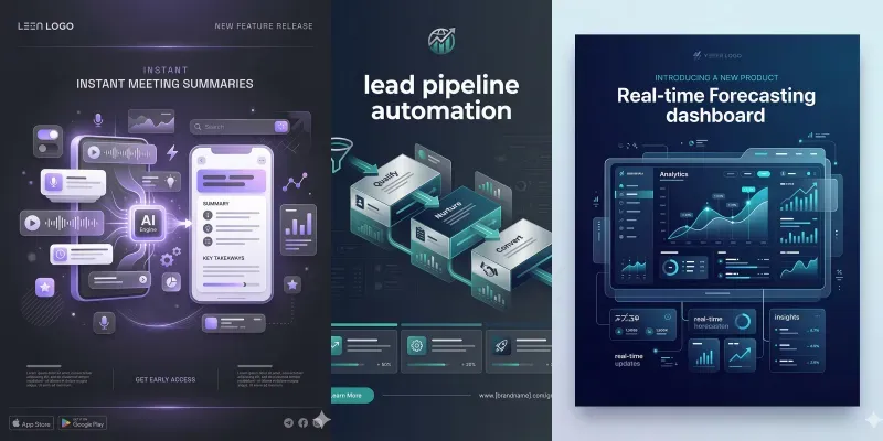 Clean Saas Launch Posters generated by undefined