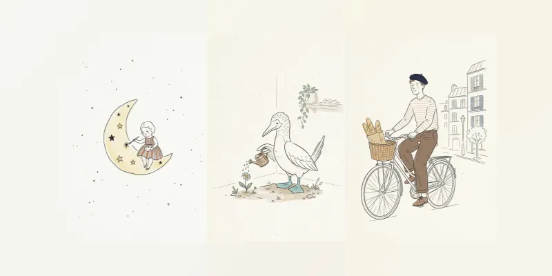 Minimalist Cozy Line Art Scenes Pods generated by undefined