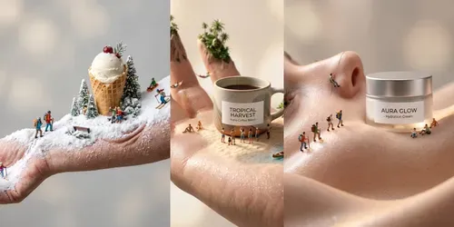 Surreal Body Landscape Ads generated by gemini-image