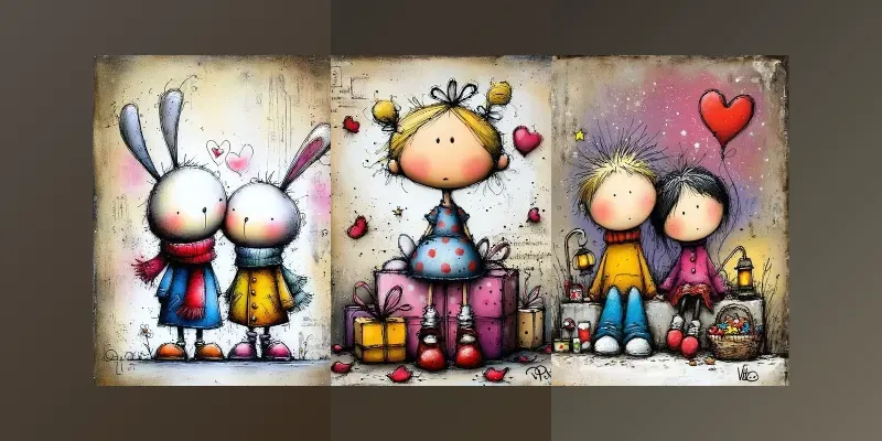 Valentine Storybook Junk Journal Pages generated by undefined