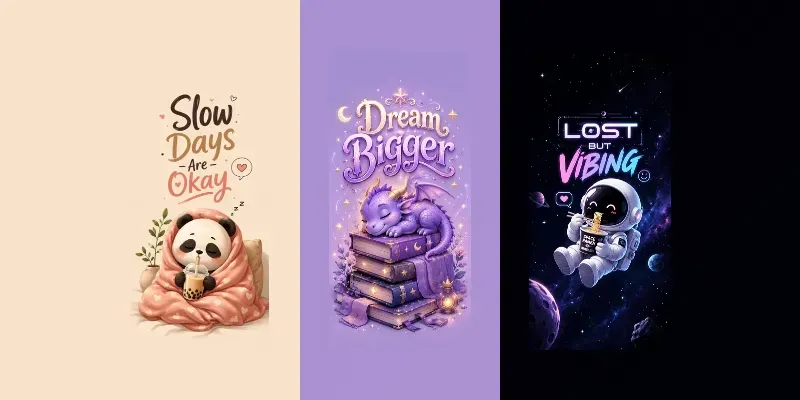 Cute Cartoon Phone Wallpapers generated by undefined