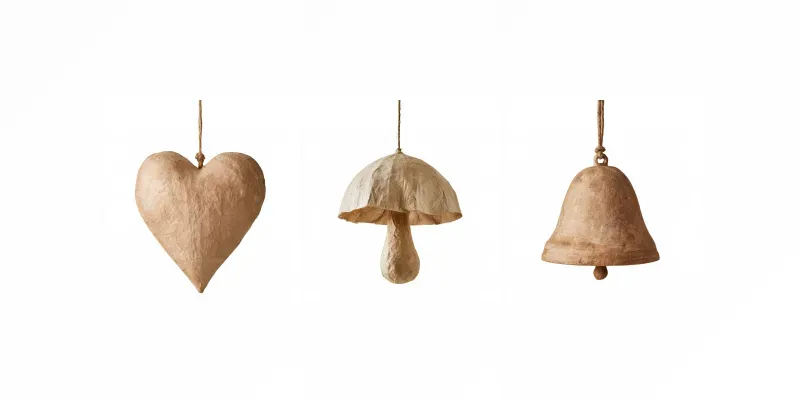 Rustic Papiermache Ornaments Clipart