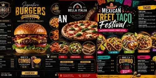 Premium Restaurant Fast Food Menu Flyers generated by chatgpt-image