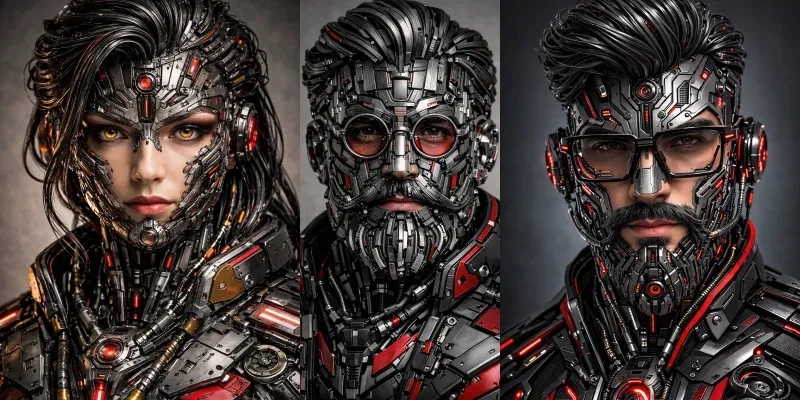 Cyberpunk Mechanical Portrait Ai Art generated by undefined