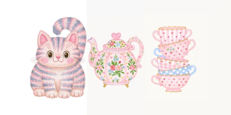 Go Ask Alice Nursery Watercolor Cliparts generated by undefined
