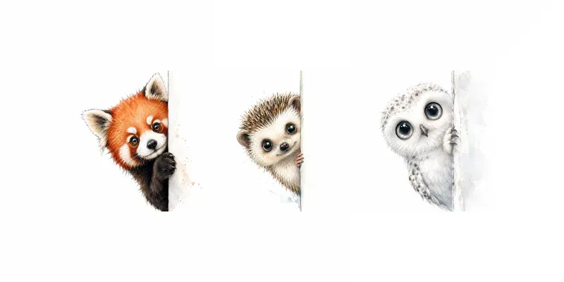 Peekaboo Whimsical Animal Portraits generated by undefined