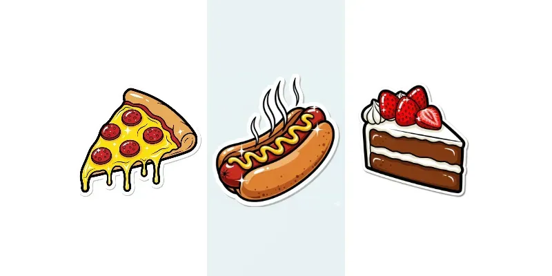 Cartoon Food Stickers generated by undefined