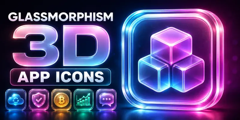 Glassmorphism 3D App Icons generated by undefined