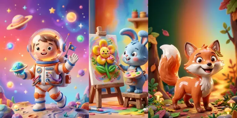 Cute 3D Clay Cartoon Generator generated by undefined