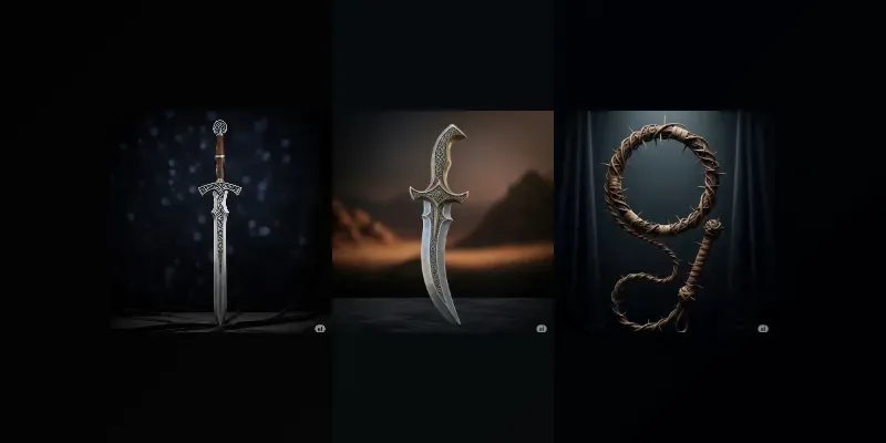 Epic Fantasy Weapon Studio Shots generated by undefined