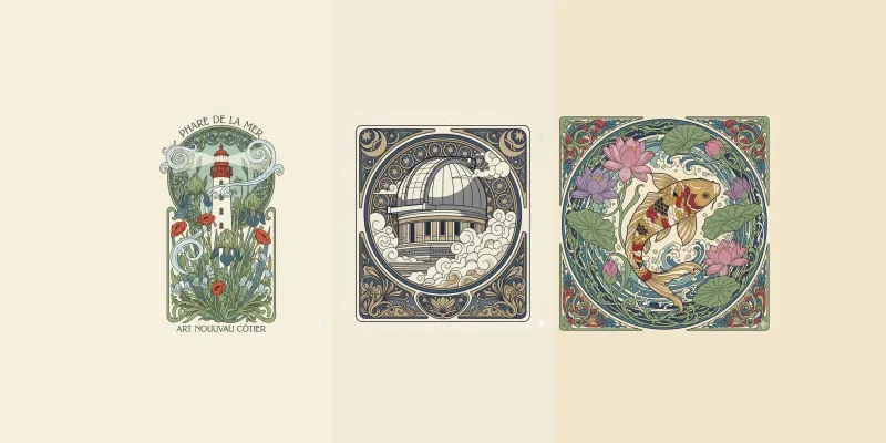 Line Art Nouveau Illustration Generator generated by undefined