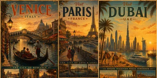 Vintage Travel Posters generated by chatgpt-image