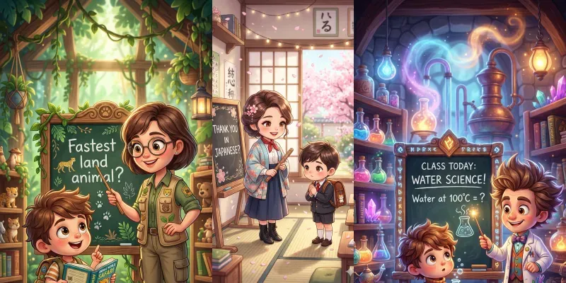 Chibi Education Fantasy Teacher Scenes generated by undefined