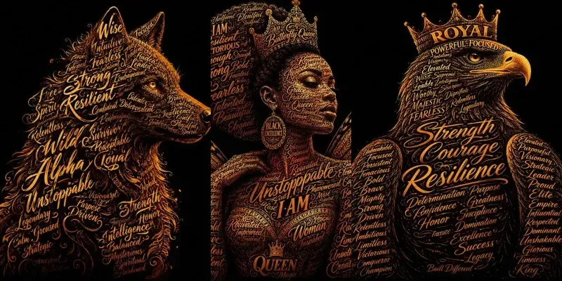 Typography Silhouette Art Collections generated by undefined