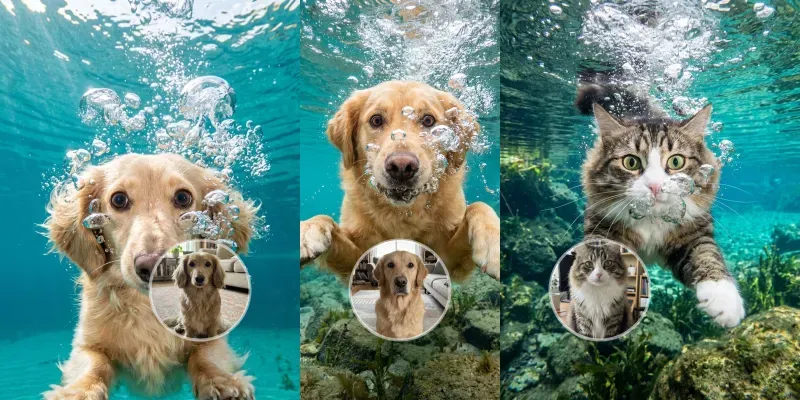 High Energy Underwater Pet Photography generated by undefined