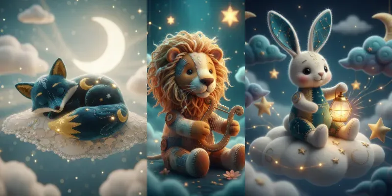 Whimsical Plush Nightrealm Characters generated by undefined