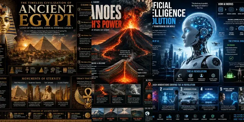 Cyberpunk History Infographic Posters generated by undefined