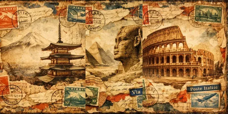 Vintage Travel Collages generated by undefined