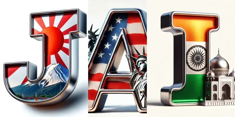 3D Landmarkthemed Letters With Flags generated by undefined