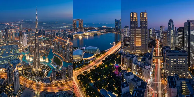 Modern City Grid Drone Views generated by undefined