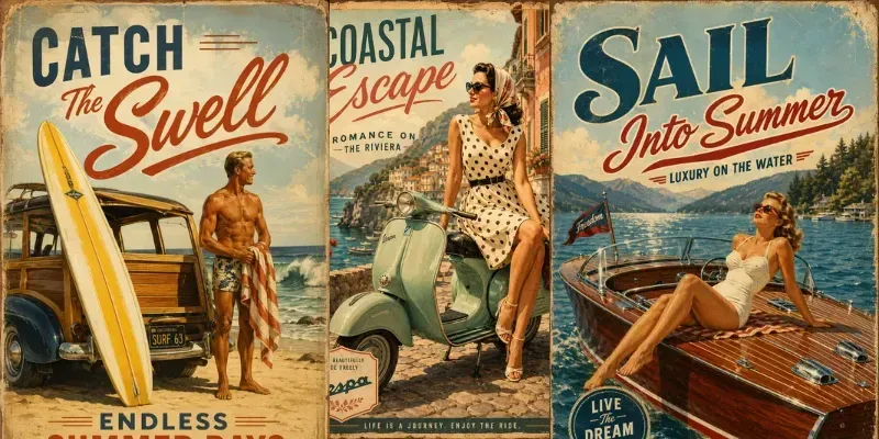 Vintage Americana Vehicle Posters generated by undefined