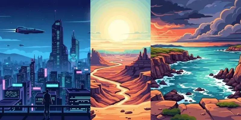 Vibrant Ebook Graphic Landscapes generated by undefined