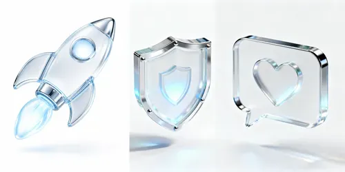 Ultramodern 3D Glossy Glass Icons generated by chatgpt-image