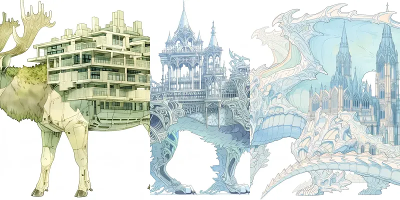 Seamless Bioarchitectural Mythic Beasts