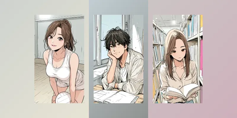 Korean Webtoon Characters generated by undefined