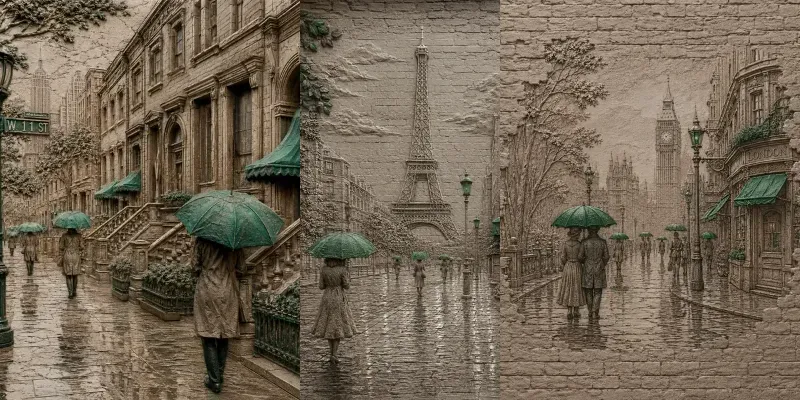 Emerald Umbrella Wall Art generated by undefined