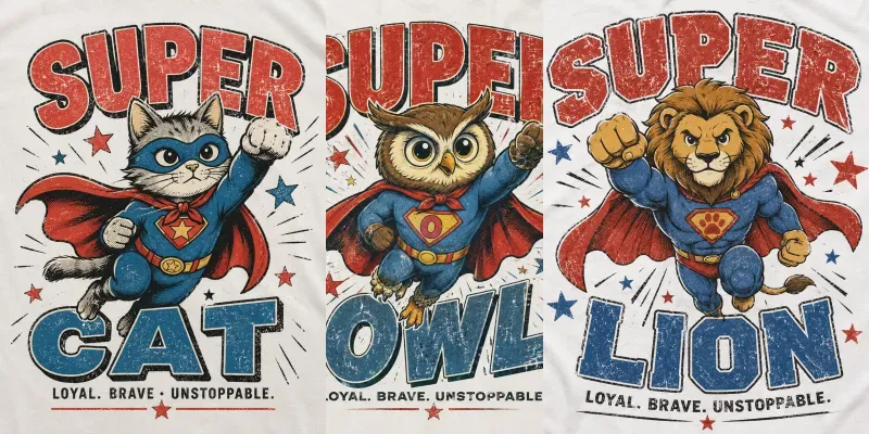 Retro Superhero Character Design Kits generated by undefined