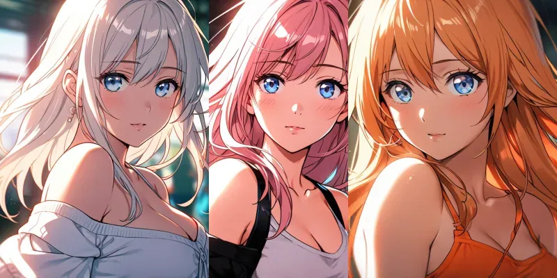 Elegant Anime Girls generated by undefined