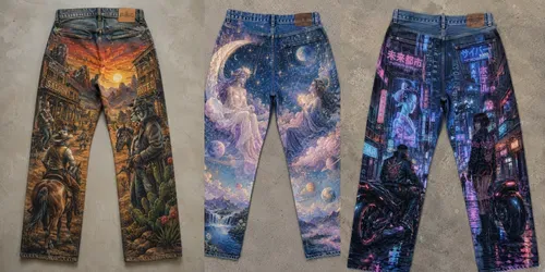 Custom Handpainted Denim Art generated by chatgpt-image