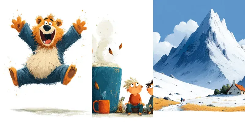 Whimsical Storybook Cartoon Textured Inks generated by undefined