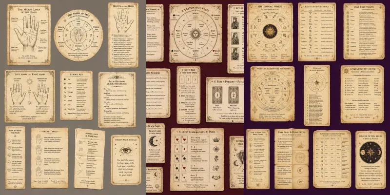 Vintage Fortune Chart Cutouts generated by undefined