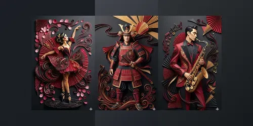 3D Papercraft Fashion Art Creators generated by gemini-image