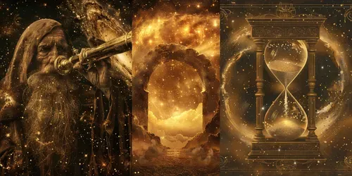 Vintage Celestial Parchment Art generated by midjourney