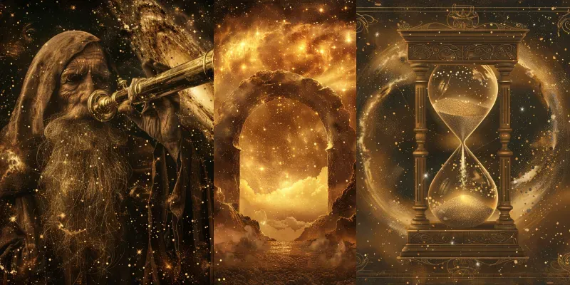 Vintage Celestial Parchment Art generated by undefined