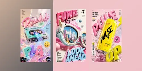 Glossy Pop Avantgarde Editorial Posters generated by chatgpt-image