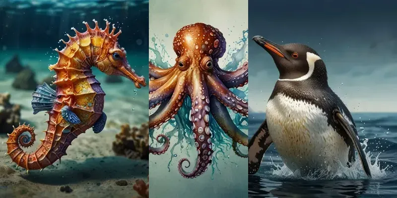 Sea Creature Watercolor Illustrations generated by undefined